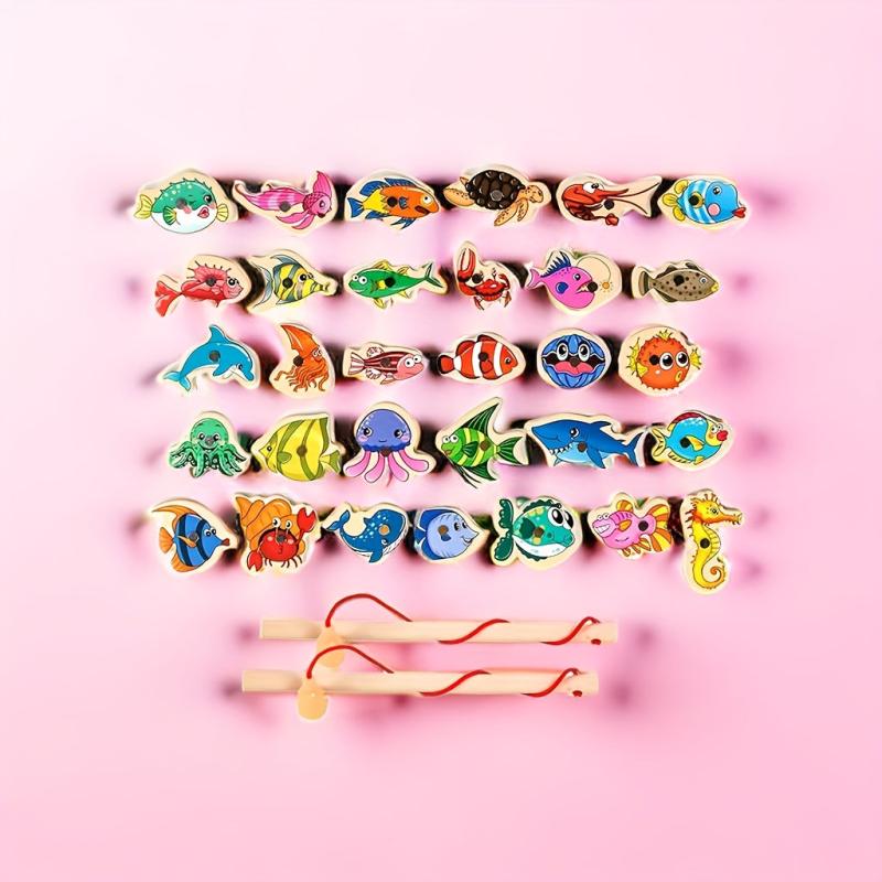 Wooden Magnetic Fish Game for Kids