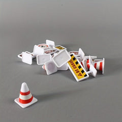 15-in-1 Road Sign Model Toy City Traffic Barrier Signal Light DIY
