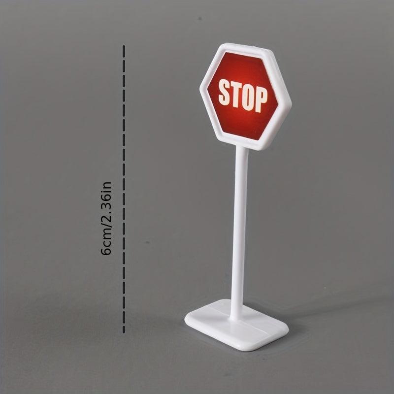 15-in-1 Road Sign Model Toy City Traffic Barrier Signal Light DIY