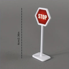 15-in-1 Road Sign Model Toy City Traffic Barrier Signal Light DIY