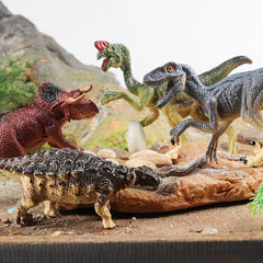 Dinosaur Toy Set Velociraptor Tyrannosaurus & Dragon Ornaments Boys Gift