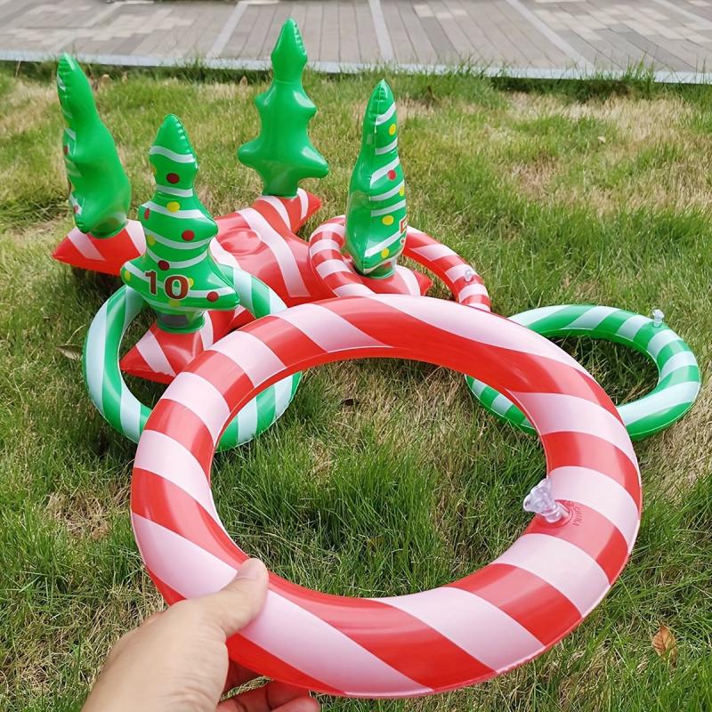5pcs Christmas Decorations Game Toys Inflatable Ferrule Educational Toy Set