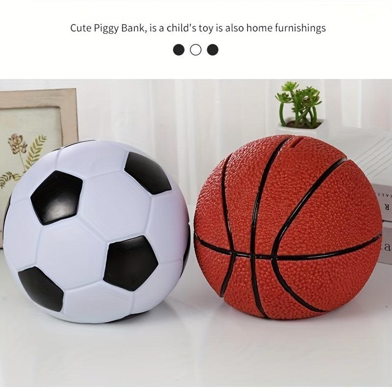 Large Capacity Basketball & Soccer Money Jar for Sports Fans & Boys
