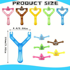 6pcs Poop Slingshot Toy Funny Catapult Poo Sling for Stress Relief