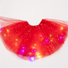 LED Light Flower Princess Tutu Skirt Fairy Costume For Girl