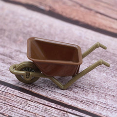 2pcs Farm Tool Model Small Trailer Dollhouse Mini Plastic Cart