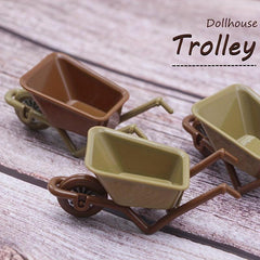 2pcs Farm Tool Model Small Trailer Dollhouse Mini Plastic Cart