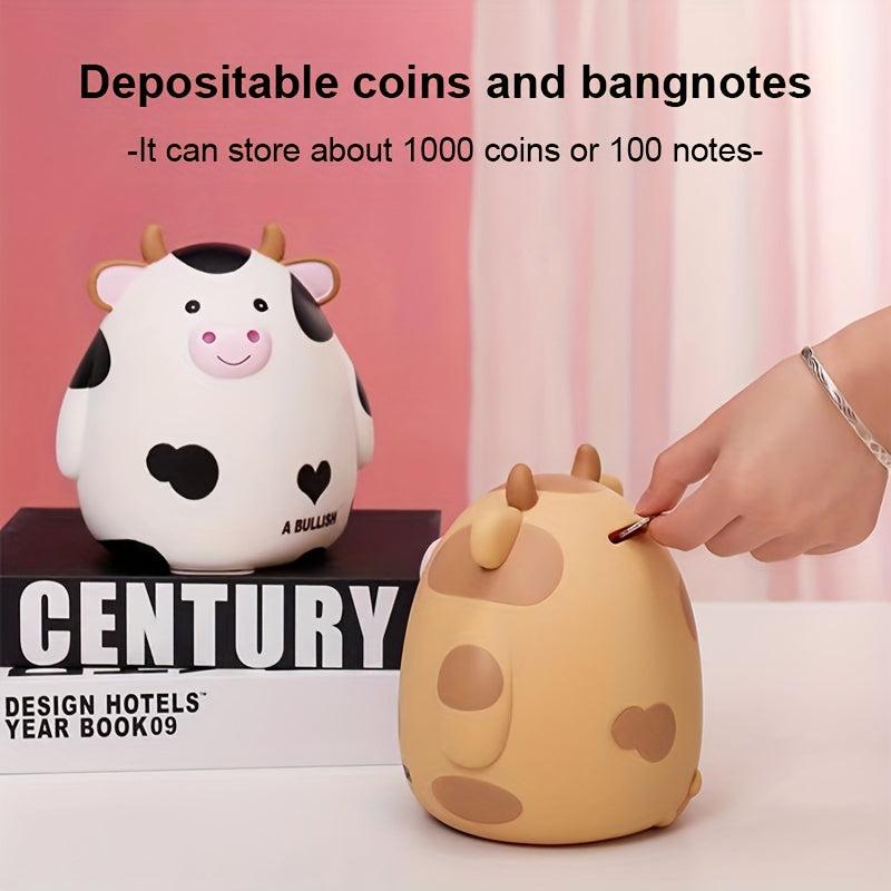 Large Capacity Creative Cow Piggy Bank Cartoon Desktop Ornaments Birthday Gift