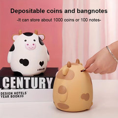 Large Capacity Creative Cow Piggy Bank Cartoon Desktop Ornaments Birthday Gift