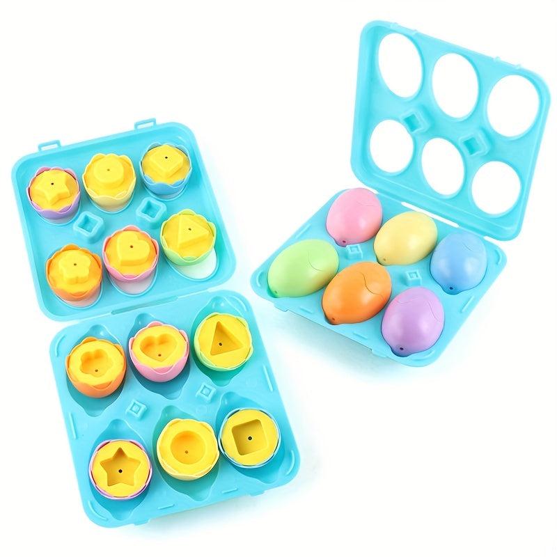 6Pcs Baby Matching Eggs Toy Early Educational Toy Shape And Recognition Toys