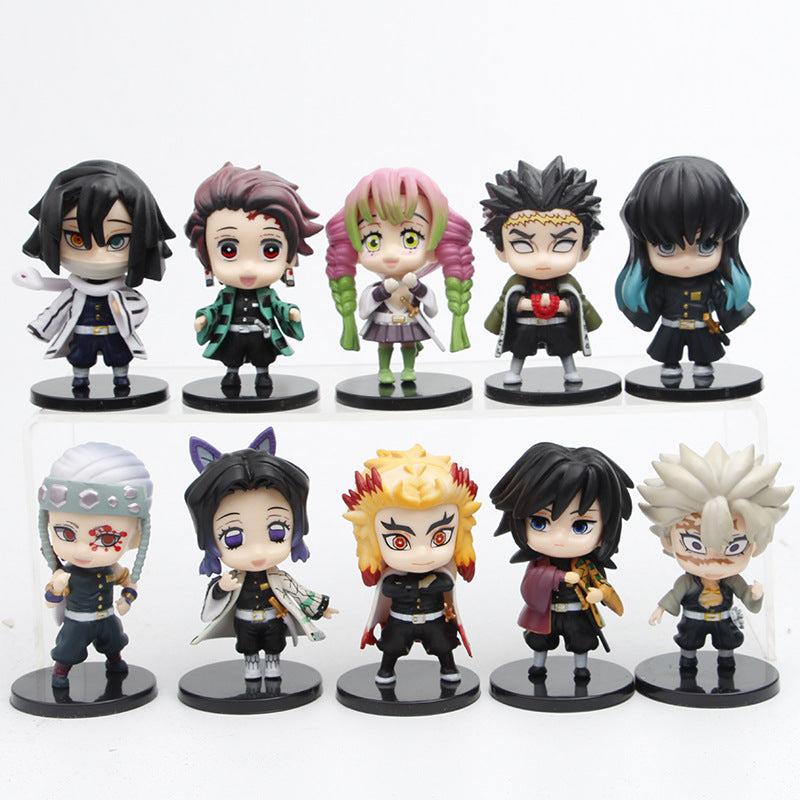 10 Models Hand Cartoon Character Figurines Collectible Toys Car Ornaments