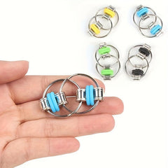 Stainless Steel Ring Outlet Toy Decompression Key Chain