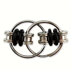 Stainless Steel Ring Outlet Toy Decompression Key Chain