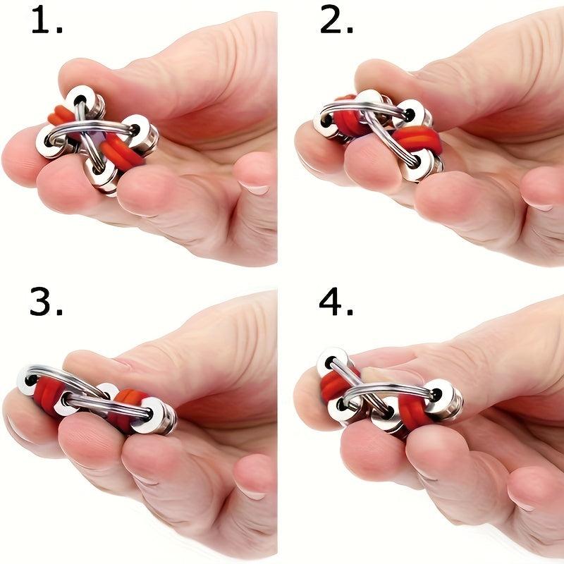 Stainless Steel Ring Outlet Toy Decompression Key Chain