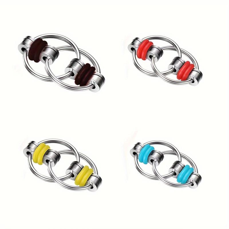 Stainless Steel Ring Outlet Toy Decompression Key Chain