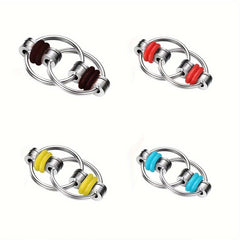 Stainless Steel Ring Outlet Toy Decompression Key Chain