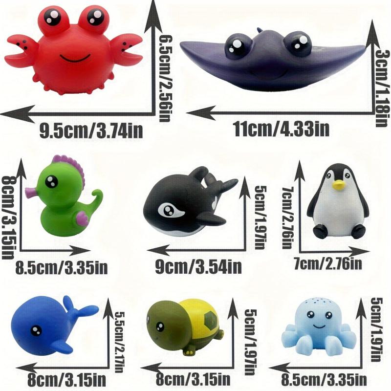 Bath Toys Marine Animal Toys Light Up Floating Rubber Toys Flashing