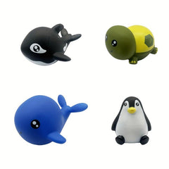 Bath Toys Marine Animal Toys Light Up Floating Rubber Toys Flashing