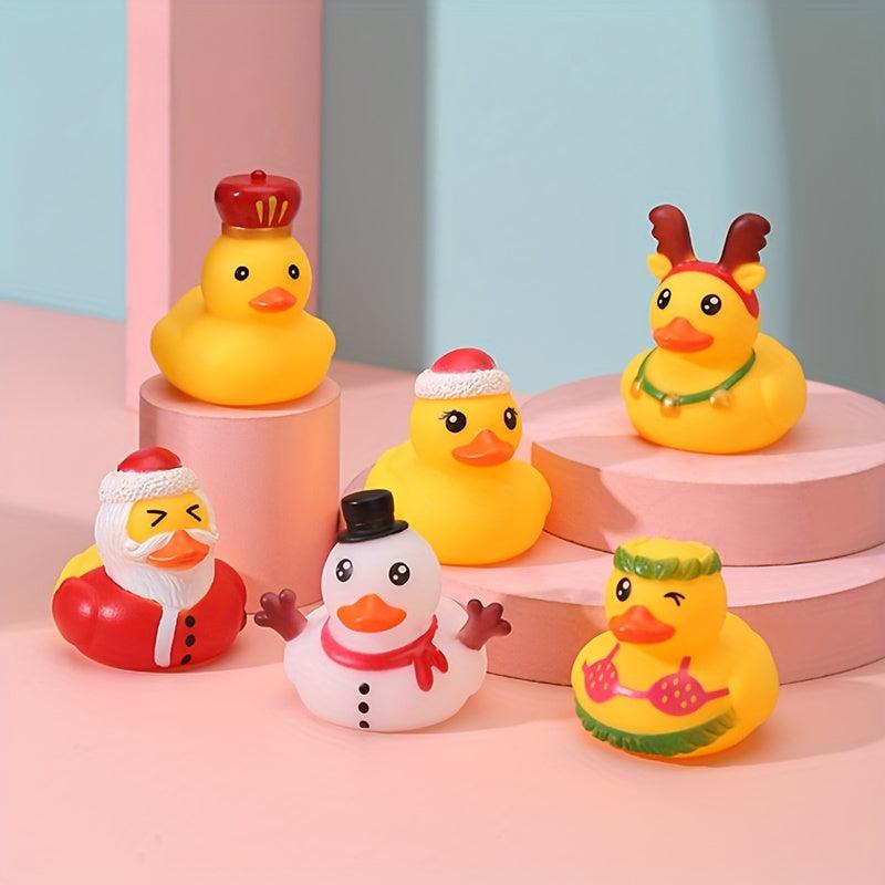 6pcs Colorful Christmas Duck Toy - Bath and Pool Activities Toy