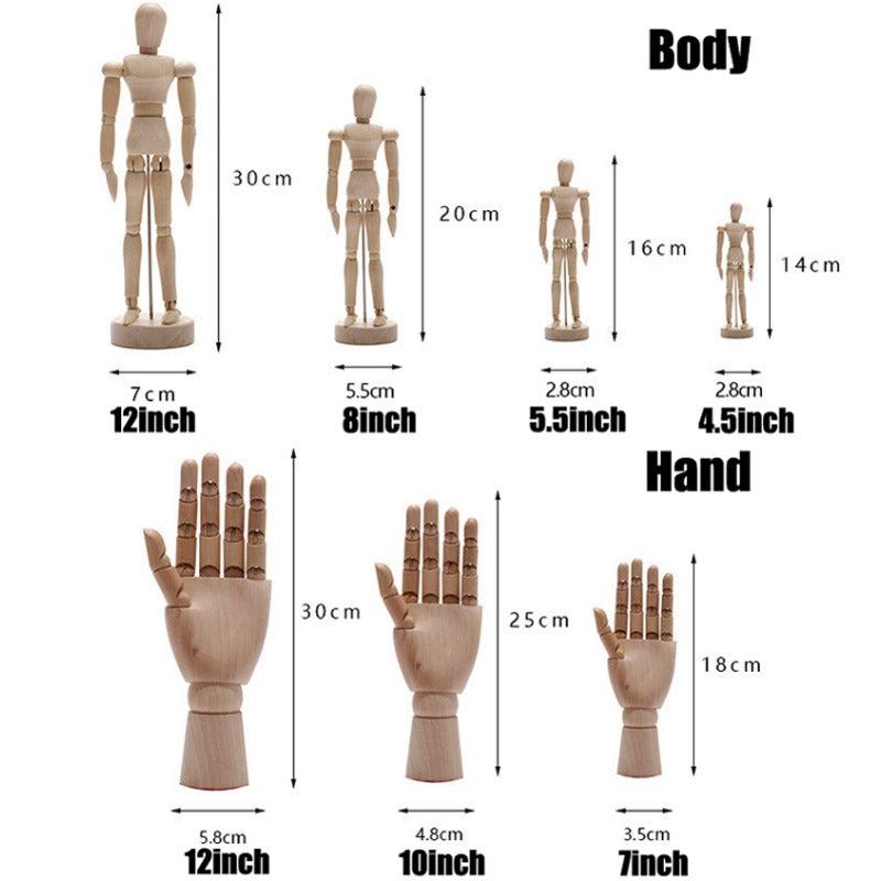 Wooden Hand Body Draw Action Toys Drawing Sketch Mannequin Model