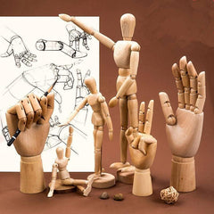 Wooden Hand Body Draw Action Toys Drawing Sketch Mannequin Model