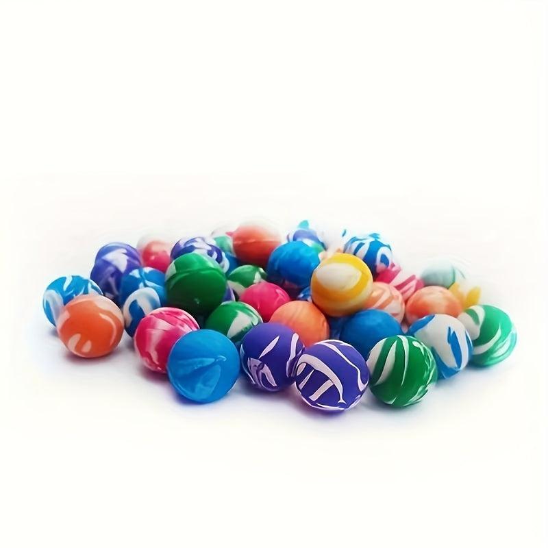 20pcs Rubber Bouncing Ball Fun Toy Jumping Fan Neon Rotating Sports Game