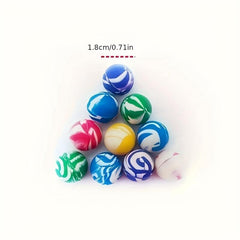 20pcs Rubber Bouncing Ball Fun Toy Jumping Fan Neon Rotating Sports Game