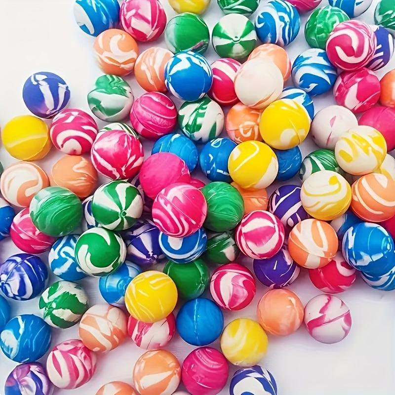20pcs Rubber Bouncing Ball Fun Toy Jumping Fan Neon Rotating Sports Game