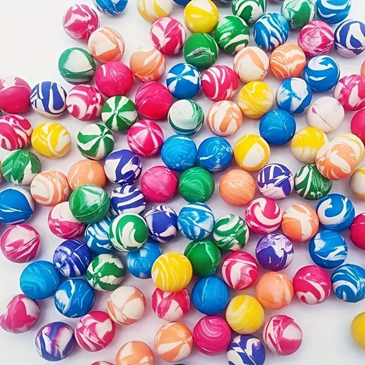 20pcs Rubber Bouncing Ball Fun Toy Jumping Fan Neon Rotating Sports Game