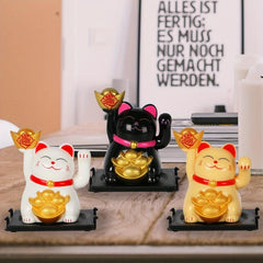 Solar Powered Waving Hand Cat Good Luck Fortune Ornament