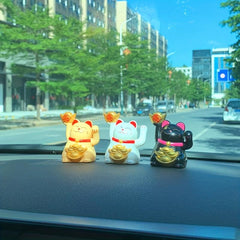Solar Powered Waving Hand Cat Good Luck Fortune Ornament