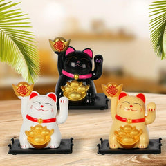 Solar Powered Waving Hand Cat Good Luck Fortune Ornament