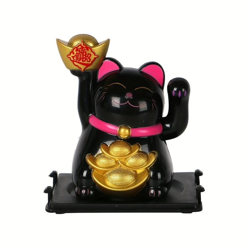 Solar Powered Waving Hand Cat Good Luck Fortune Ornament