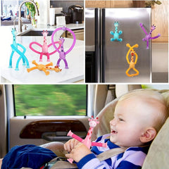 Qievosoy Telescopic Giraffe Suction Toys Cartoon Educational Toys