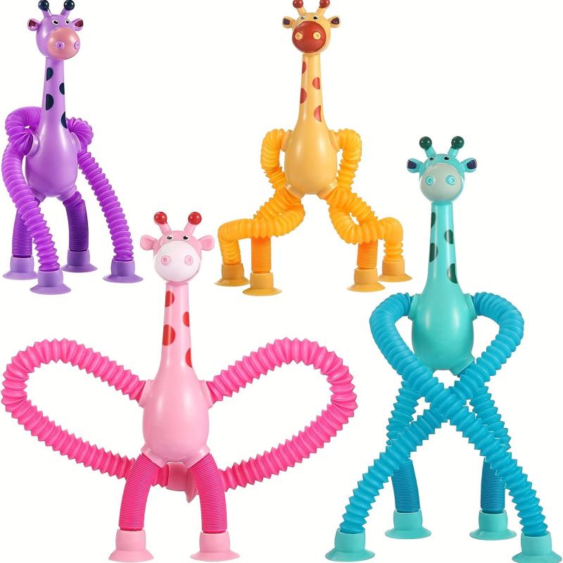 Qievosoy Telescopic Giraffe Suction Toys Cartoon Educational Toys