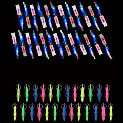 Glow Flying Toys Set Slingshot LED Copters Birthday Party Favors Outdoor Game