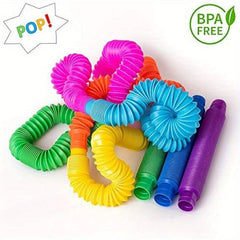 8pcs Pop Tubes Sensory Toys for Kids, Fidget Toddler Travel Toy Idea