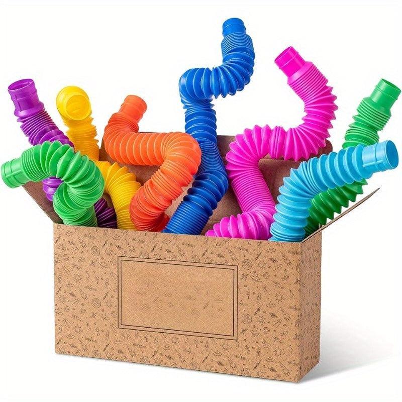8pcs Pop Tubes Sensory Toys for Kids, Fidget Toddler Travel Toy Idea