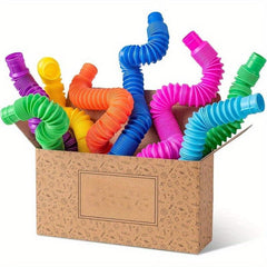 8pcs Pop Tubes Sensory Toys for Kids, Fidget Toddler Travel Toy Idea