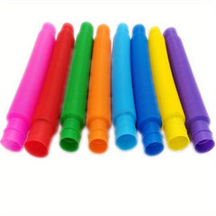 8pcs Pop Tubes Sensory Toys for Kids, Fidget Toddler Travel Toy Idea