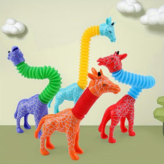 Creative Decompression Telescopic Tube Dinosaur DIY Giraffe Toy