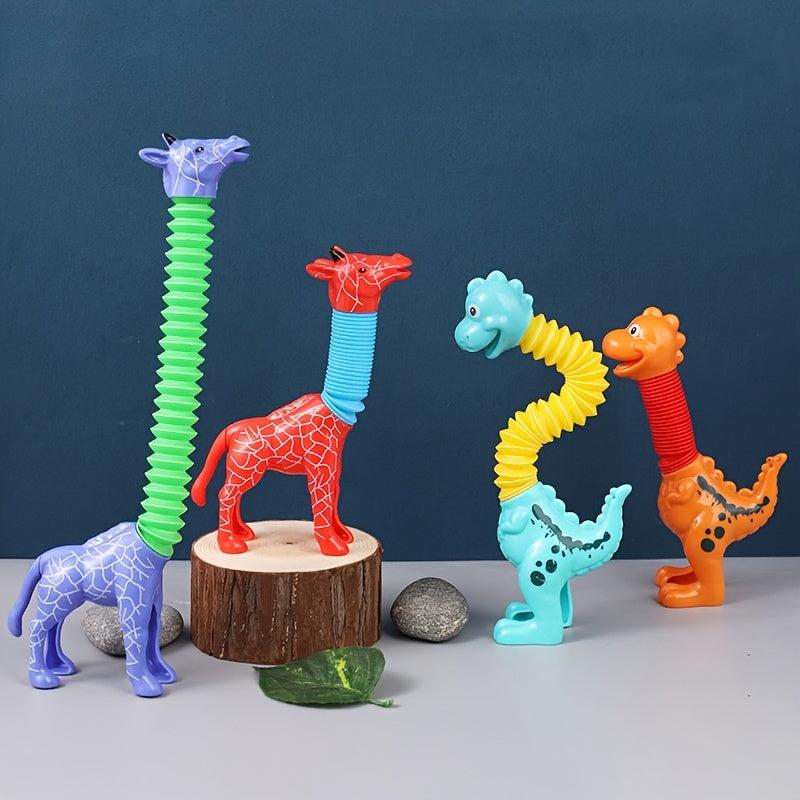 Creative Decompression Telescopic Tube Dinosaur DIY Giraffe Toy