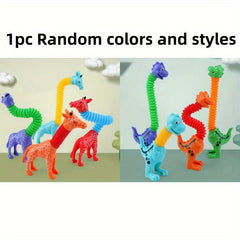 Creative Decompression Telescopic Tube Dinosaur DIY Giraffe Toy