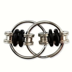 3Pcs Metal Chain Stress Relief Finger Toy Keychain