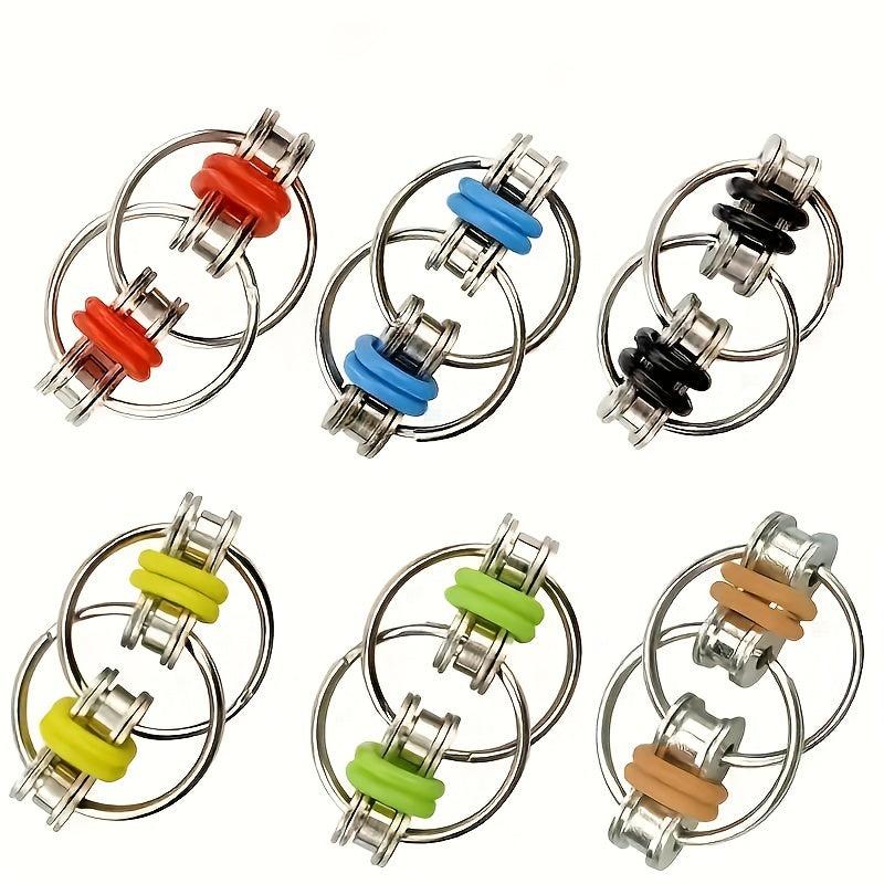 3Pcs Metal Chain Stress Relief Finger Toy Keychain