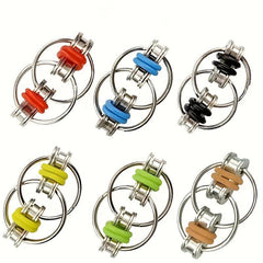 3Pcs Metal Chain Stress Relief Finger Toy Keychain