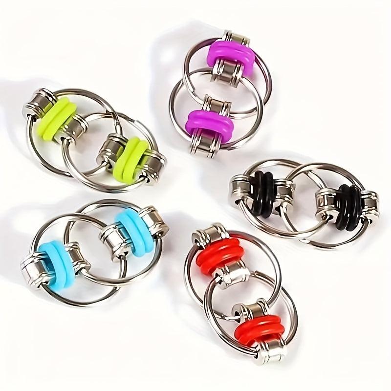 3Pcs Metal Chain Stress Relief Finger Toy Keychain