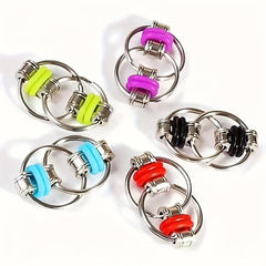 3Pcs Metal Chain Stress Relief Finger Toy Keychain