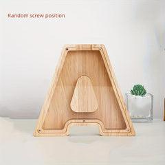 Wooden Letter Piggy Bank Glass Coin Piggy Bank