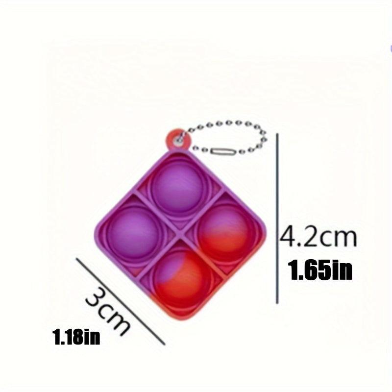 50pcs Mini Pop Push Fidget Toy Keychain Anti Anxiety Stress Relief Hand Toy